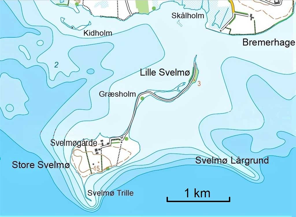 Svelmø, oversigtskort. Geopark Det Sydfynske Øhav.