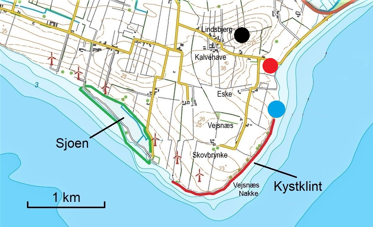 Vejsnæs Nakke - Kort. Geopark Det Sydfynske Øhav