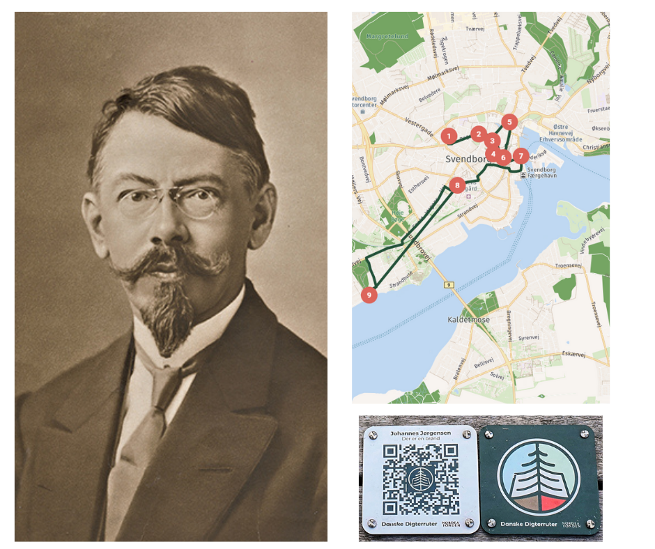 Digteruten i Svendborg der følger Johannes Jørgensens fodspor
